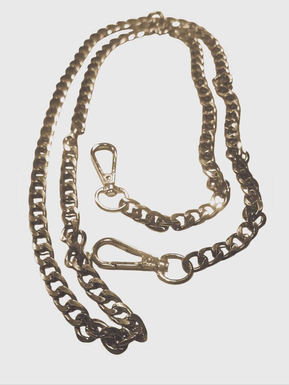 Gold-Tone Chain Strap with Lobster Clasps. 47"